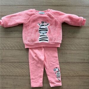 Cozy Pink Zebra Kids Pajama Set